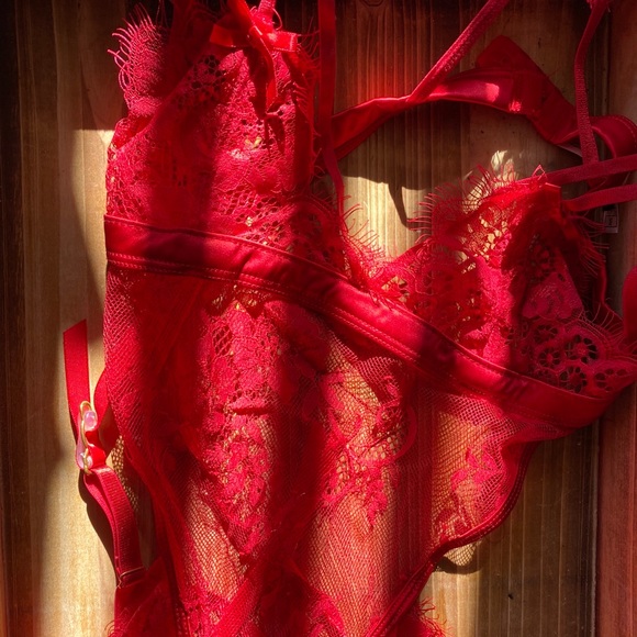Fashion Nova Other - Red lace one piece lingerie